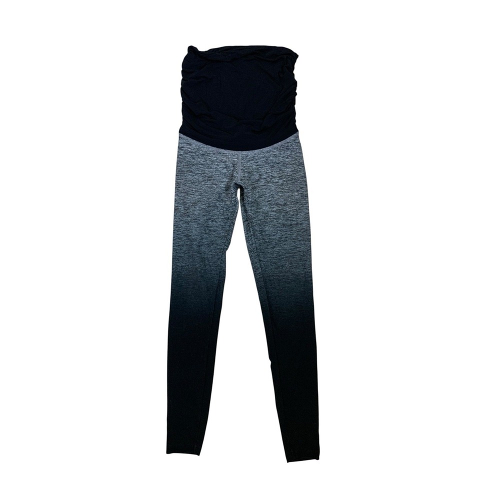 Beyond Yoga Beyond The Bump Ombre Maternity Leggings Black Gray XS